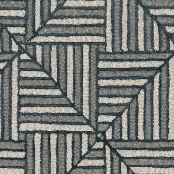 HomeRoots 12' Handcrafted Wool Geometric Area Rug in Beige and Charcoal – Modern Elegance for Your Space 12' X 15' 374967