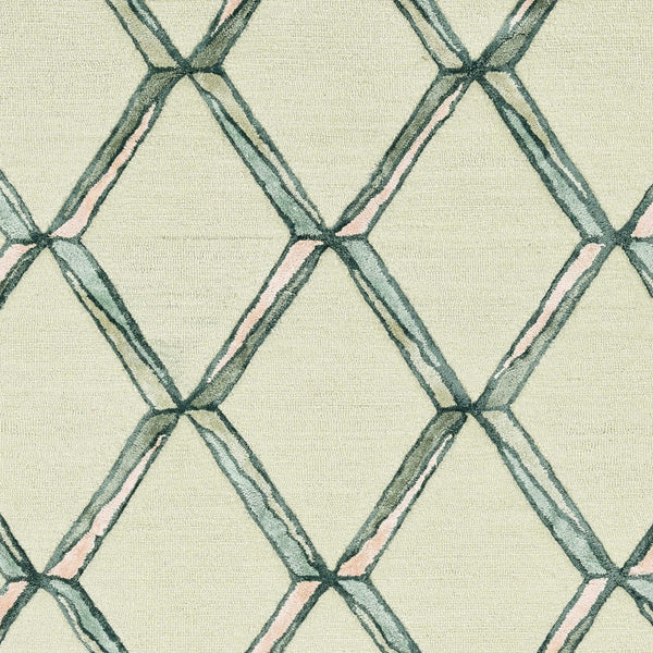 Homeroots 115' Cream Wool Geometric Hand Tufted Area Rug  Wool 374982