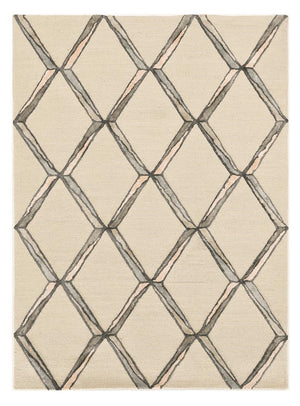 Homeroots 9' X 13' Cream Brown And Gray Wool Geometric Hand Tufted Area Rug  Wool 374986