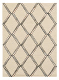 Homeroots 9' X 13' Cream Brown And Gray Wool Geometric Hand Tufted Area Rug  Wool 374986