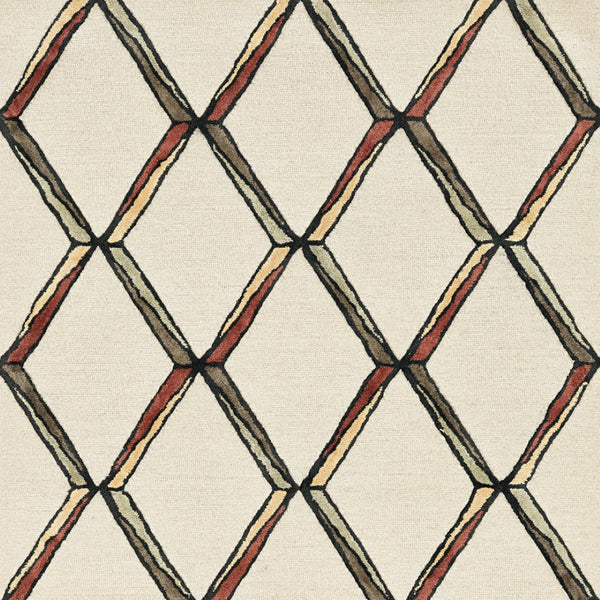 HomeRoots 12' Handcrafted Wool Geometric Area Rug in Beige, Rust & Gold - Elegant Modern Design for Large Spaces 12' X 15' 374992