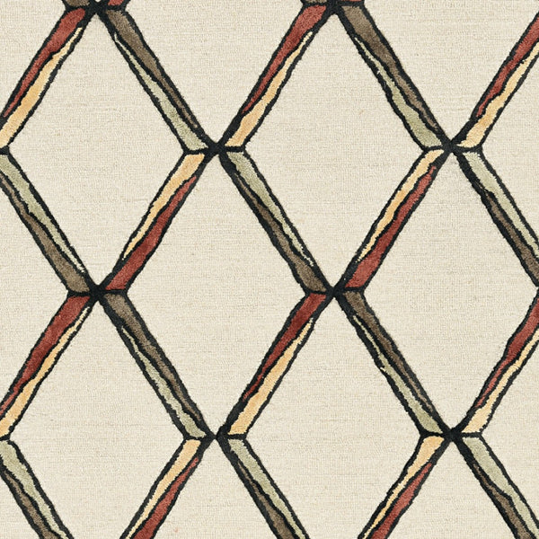 HomeRoots 12' Handcrafted Wool Geometric Area Rug in Beige, Rust & Gold - Elegant Modern Design for Large Spaces 12' X 15' 374992