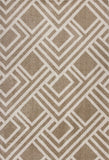 Homeroots 7' X 10' Beige And Ivory Geometric Indoor Outdoor Area Rug  Polypropylene 374997