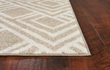 Homeroots 7' X 10' Beige And Ivory Geometric Indoor Outdoor Area Rug  Polypropylene 374997