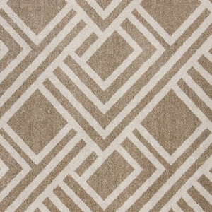 HomeRoots 5' Versatile Beige Geometric Area Rug – Perfect for Indoor or Outdoor Spaces, Easy Care & Modern Style 7' x 10' 374997