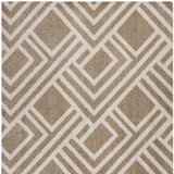 Homeroots 7' X 10' Beige And Ivory Geometric Indoor Outdoor Area Rug  Polypropylene 374997