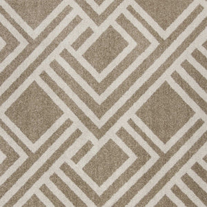HomeRoots 5' Versatile Beige Geometric Area Rug – Perfect for Indoor or Outdoor Spaces, Easy Care & Modern Style 8' x 11' 374998