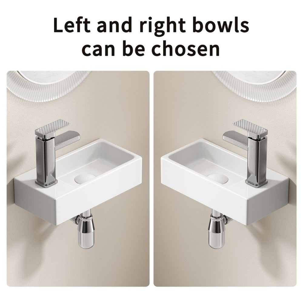 English Elm Wall-mounted Porcelain Basin Complete Faucet Set for Powder Room or Small Bathroom Milk White W3402P402911