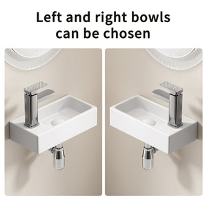 English Elm Wall-mounted Porcelain Basin Complete Faucet Set for Powder Room or Small Bathroom Milk White W3402P402911