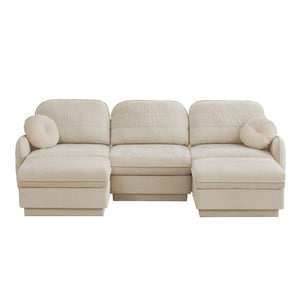 English Elm 105" Chenille Cloud Sofa Deep Seat Three Seater with Quilted Back for Living Room W714S01752