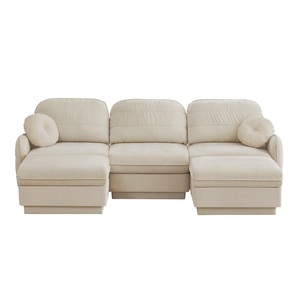 English Elm 105" Chenille Cloud Sofa Deep Seat Three Seater with Quilted Back for Living Room W714S01752