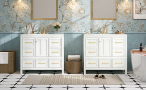 English Elm 72'' Elegant Freestanding Bathroom Vanity Set With Resin Sink, Soft-Closing Drawers & Ample Storage N710SS00012K