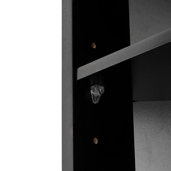 English Elm Multi-Functional Corner Cabinet Tall Trapezoid Bathroom Storage with Adjustable Shelves, Doors, Anti-Dump Device Black WF530911AAB