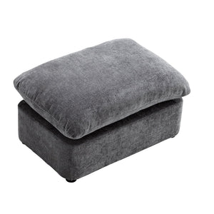 English Elm 360° 360 Swivel Oversized Chenille Armchair with Pocket Spring Seat and Three Throw Pillows Grey W1361S00093