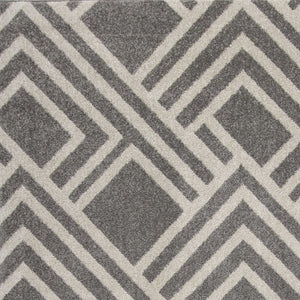 HomeRoots 5' Gray Geometric Area Rug - Stylish, Durable Design for Indoor and Outdoor Spaces, Easy Care! 7' x 10' 375002