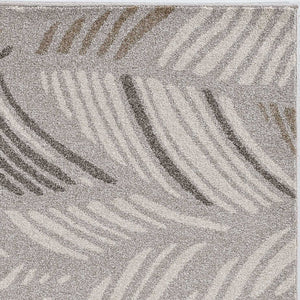 Homeroots 5' X 8' Grey Feather Brushstrokes Area Rug  Polypropylene 375005