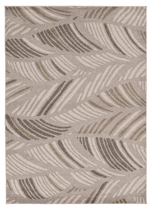 HomeRoots 5' Tropical Botanical Area Rug in Beige and Brown - Durable, Stylish, Easy-Clean Accent for Any Space 5' X 8' 375005