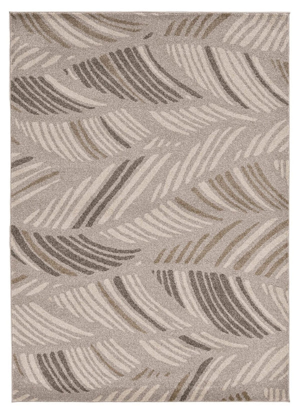 HomeRoots 5' Tropical Botanical Area Rug in Beige and Brown - Durable, Stylish, Easy-Clean Accent for Any Space 5' X 8' 375005