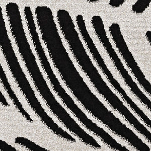 HomeRoots 5' Black and White Abstract Area Rug - Stylish Indoor/Outdoor Decorative Accent for High-Traffic Spaces 5' x 8' 375010