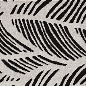 HomeRoots 5' Black and White Abstract Area Rug - Stylish Indoor/Outdoor Decorative Accent for High-Traffic Spaces 7' x 10' 375011