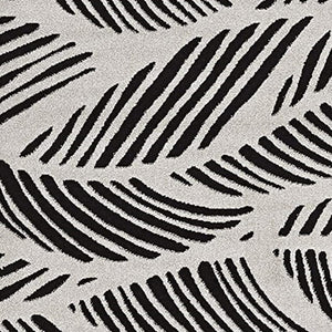 HomeRoots 5' Black and White Abstract Area Rug - Stylish Indoor/Outdoor Decorative Accent for High-Traffic Spaces 7' x 10' 375011
