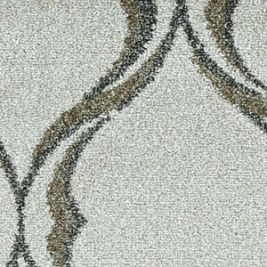 HomeRoots 5' Contemporary Sand and Green Ogee Area Rug – Stylish, Durable, and Versatile for Any Space 5' X 8' 375015