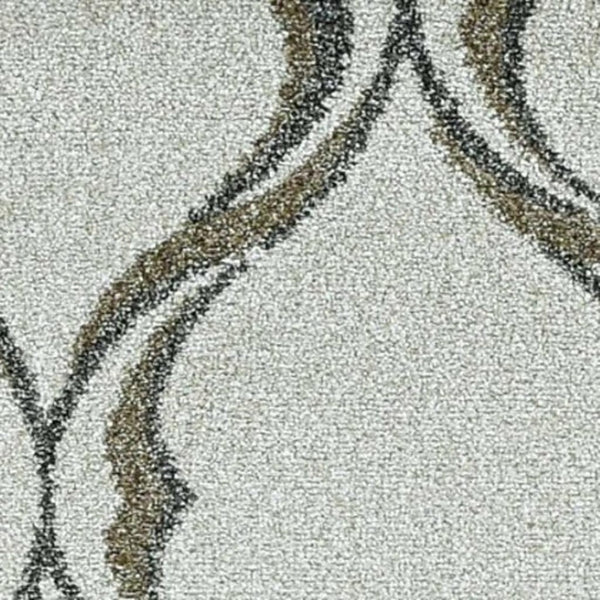 HomeRoots 5' Contemporary Sand and Green Ogee Area Rug – Stylish, Durable, and Versatile for Any Space 5' X 8' 375015