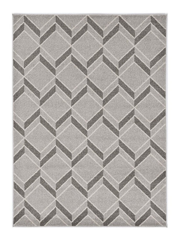 HomeRoots 5' Contemporary Gray Geometric Area Rug for Indoor and Outdoor Use – Durable, Stylish, Easy Care 5' x 8' 375020