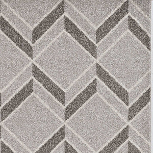 HomeRoots 5' Contemporary Gray Geometric Area Rug for Indoor and Outdoor Use – Durable, Stylish, Easy Care 7' x 10' 375021