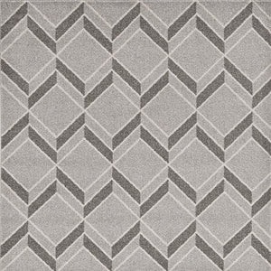 HomeRoots 5' Contemporary Gray Geometric Area Rug for Indoor and Outdoor Use – Durable, Stylish, Easy Care 7' x 10' 375021