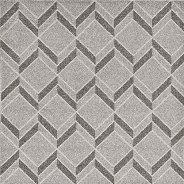 HomeRoots 5' Contemporary Gray Geometric Area Rug for Indoor and Outdoor Use – Durable, Stylish, Easy Care 7' x 10' 375021
