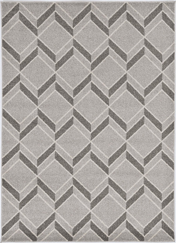 HomeRoots 5' Contemporary Gray Geometric Area Rug for Indoor and Outdoor Use – Durable, Stylish, Easy Care 8' x 11' 375022