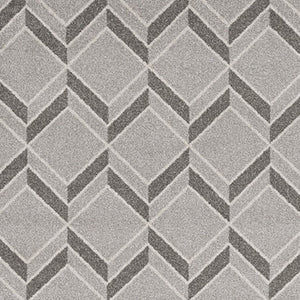 HomeRoots 5' Contemporary Gray Geometric Area Rug for Indoor and Outdoor Use – Durable, Stylish, Easy Care 8' x 11' 375022