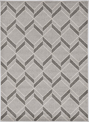 HomeRoots 5' Contemporary Gray Geometric Area Rug for Indoor and Outdoor Use – Durable, Stylish, Easy Care 8' x 11' 375022