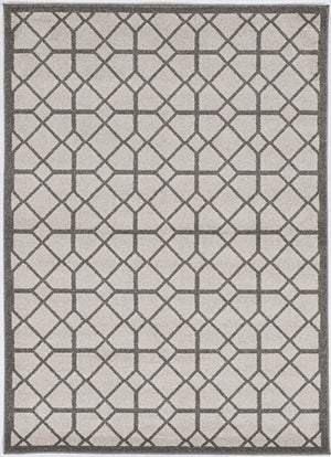 HomeRoots 7' Gray Geometric Area Rug - Contemporary Indoor Outdoor Design, Durable, Easy Care, Versatile Style 7' x 10' 375026