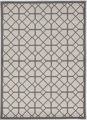 HomeRoots 7' Gray Geometric Area Rug - Contemporary Indoor Outdoor Design, Durable, Easy Care, Versatile Style 7' x 10' 375026