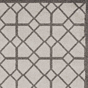 HomeRoots 7' Gray Geometric Area Rug - Contemporary Indoor Outdoor Design, Durable, Easy Care, Versatile Style 8' x 11' 375027