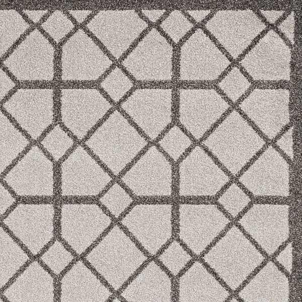 HomeRoots 7' Gray Geometric Area Rug - Contemporary Indoor Outdoor Design, Durable, Easy Care, Versatile Style 8' x 11' 375027