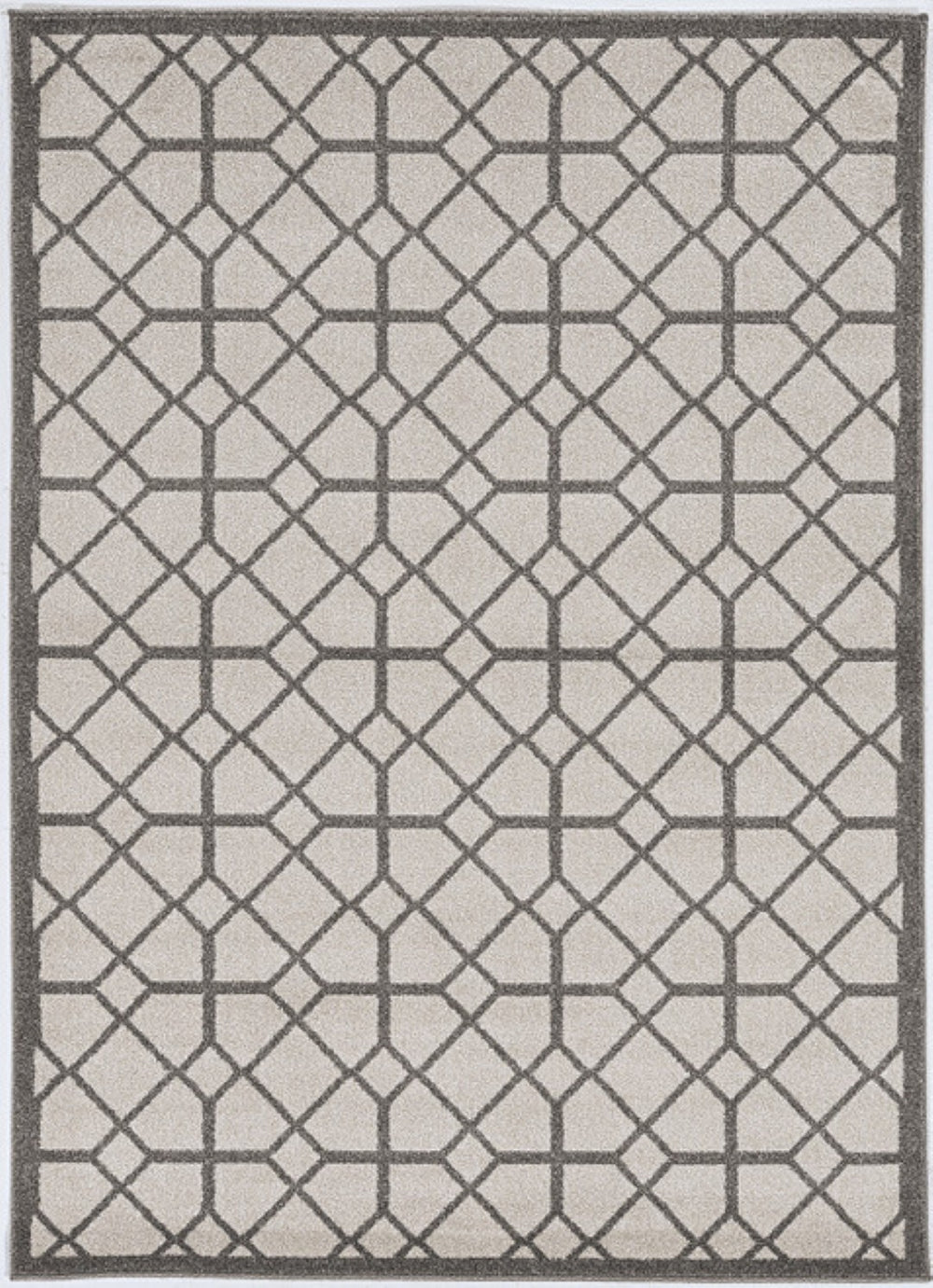 HomeRoots 7' Gray Geometric Area Rug - Contemporary Indoor Outdoor Design, Durable, Easy Care, Versatile Style 8' x 11' 375027