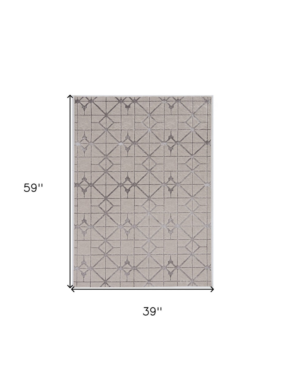 HomeRoots 3' Ivory and Brown Geometric Area Rug - Modern Design, Durable, Easy-Clean, Perfect for Any Space 3' X 5' 375028