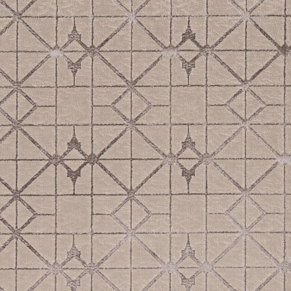 HomeRoots 3' Ivory and Brown Geometric Area Rug - Modern Design, Durable, Easy-Clean, Perfect for Any Space 7' X 10' 375030