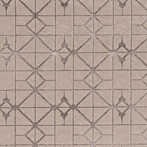 HomeRoots 3' Ivory and Brown Geometric Area Rug - Modern Design, Durable, Easy-Clean, Perfect for Any Space 8' X 11' 375031