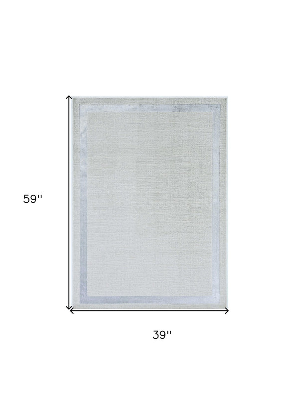 HomeRoots 3'' Gray and Ivory Area Rug – Elegant, Durable Design for Living Rooms, Bedrooms, and Entryways 3' X 5' 375033