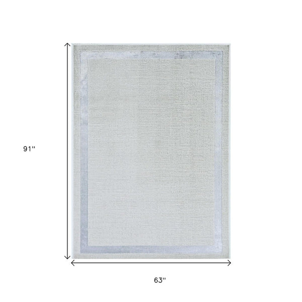 HomeRoots 3'' Gray and Ivory Area Rug – Elegant, Durable Design for Living Rooms, Bedrooms, and Entryways 5' X 8' 375034