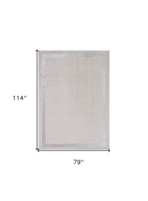 HomeRoots 7' Ivory and Silver Abstract Area Rug - Contemporary Elegance, Stain-Resistant, Easy-Care Design 7' X 10' 375035