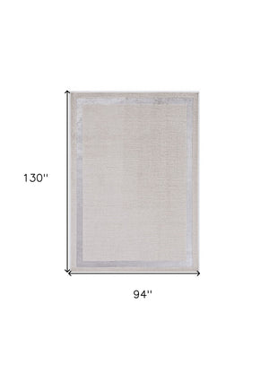HomeRoots 7' Ivory and Silver Abstract Area Rug - Contemporary Elegance, Stain-Resistant, Easy-Care Design 8' X 11' 375036