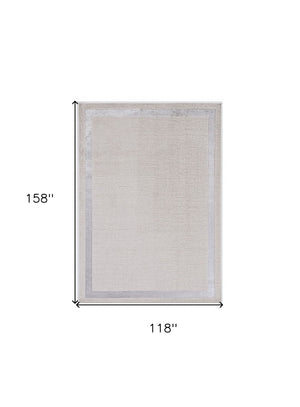 HomeRoots 10' Contemporary Ivory and Silver Abstract Area Rug - Durable, Soft, and Stylish for Modern Spaces 10' X 13' 375037