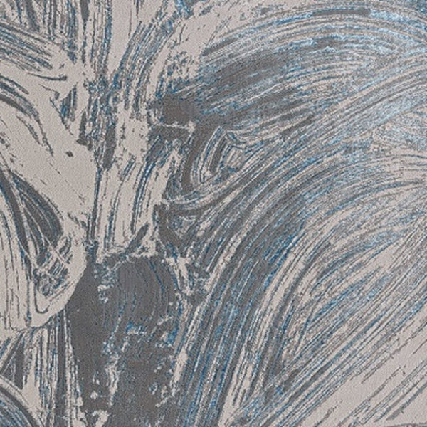 HomeRoots 3' Blue And Silver Abstract Area Rug - Modern Elegance for High-Traffic Areas, Easy Care & Durable Design 3' X 5' 375038