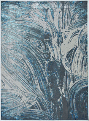 HomeRoots 10' Blue and Silver Abstract Area Rug - Modern Design, Durable Comfort for Stylish Home Décor 10' X 13' 375041