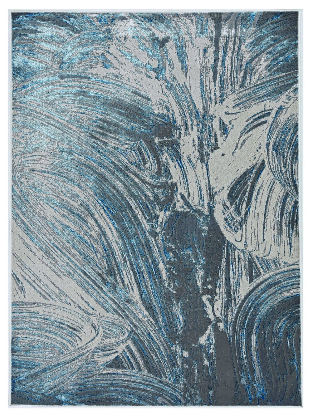 HomeRoots 10' Blue and Silver Abstract Area Rug - Modern Design, Durable Comfort for Stylish Home Décor 10' X 13' 375041